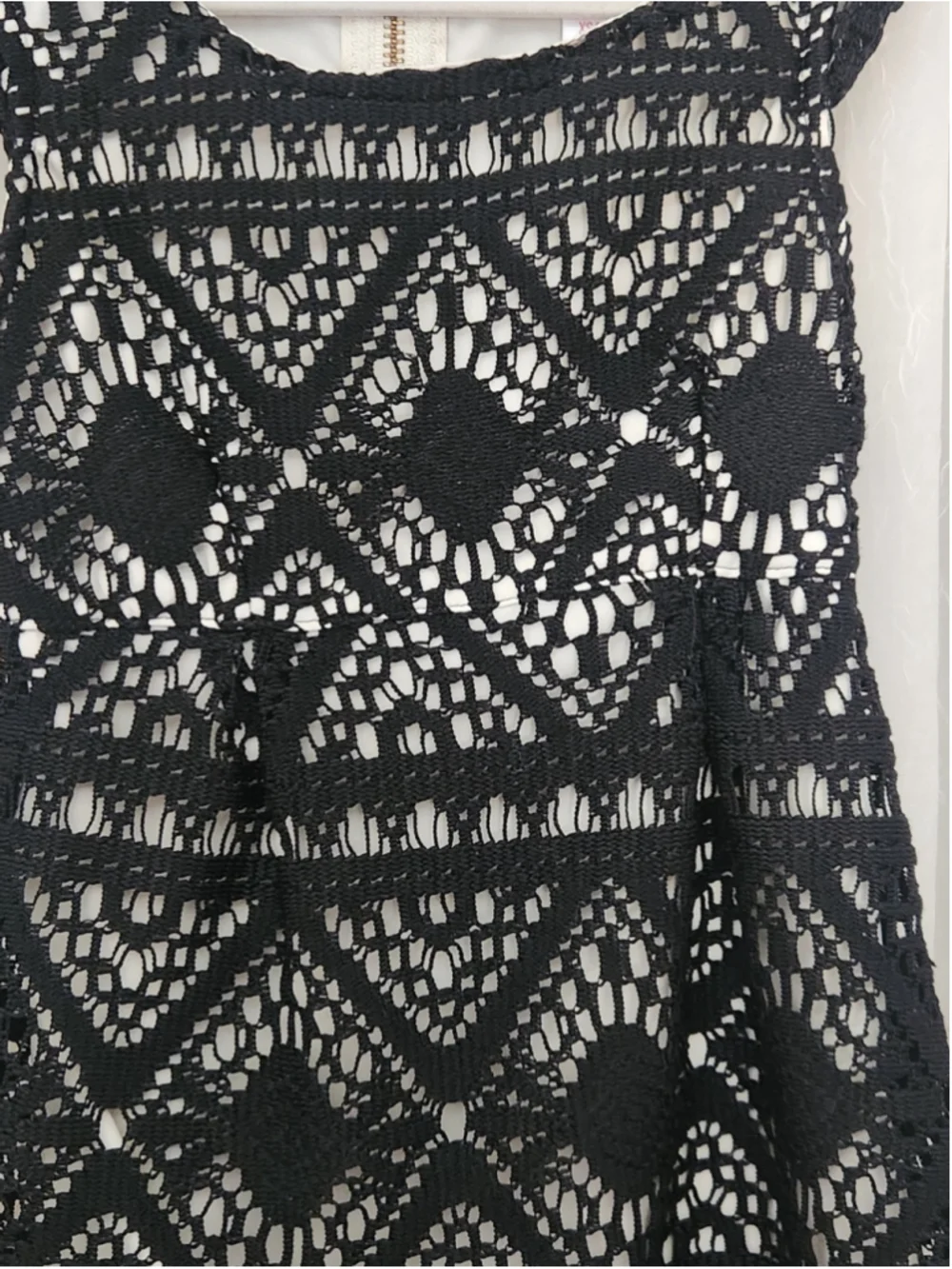 Xhilaration Black Crochet Lace Fit/Flare/High/Low Dress for Girls, S4/5, GPreLC